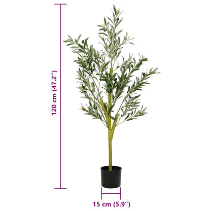 Albero Ulivo Artificiale 450 Foglie 120 cm Verde | homemem39