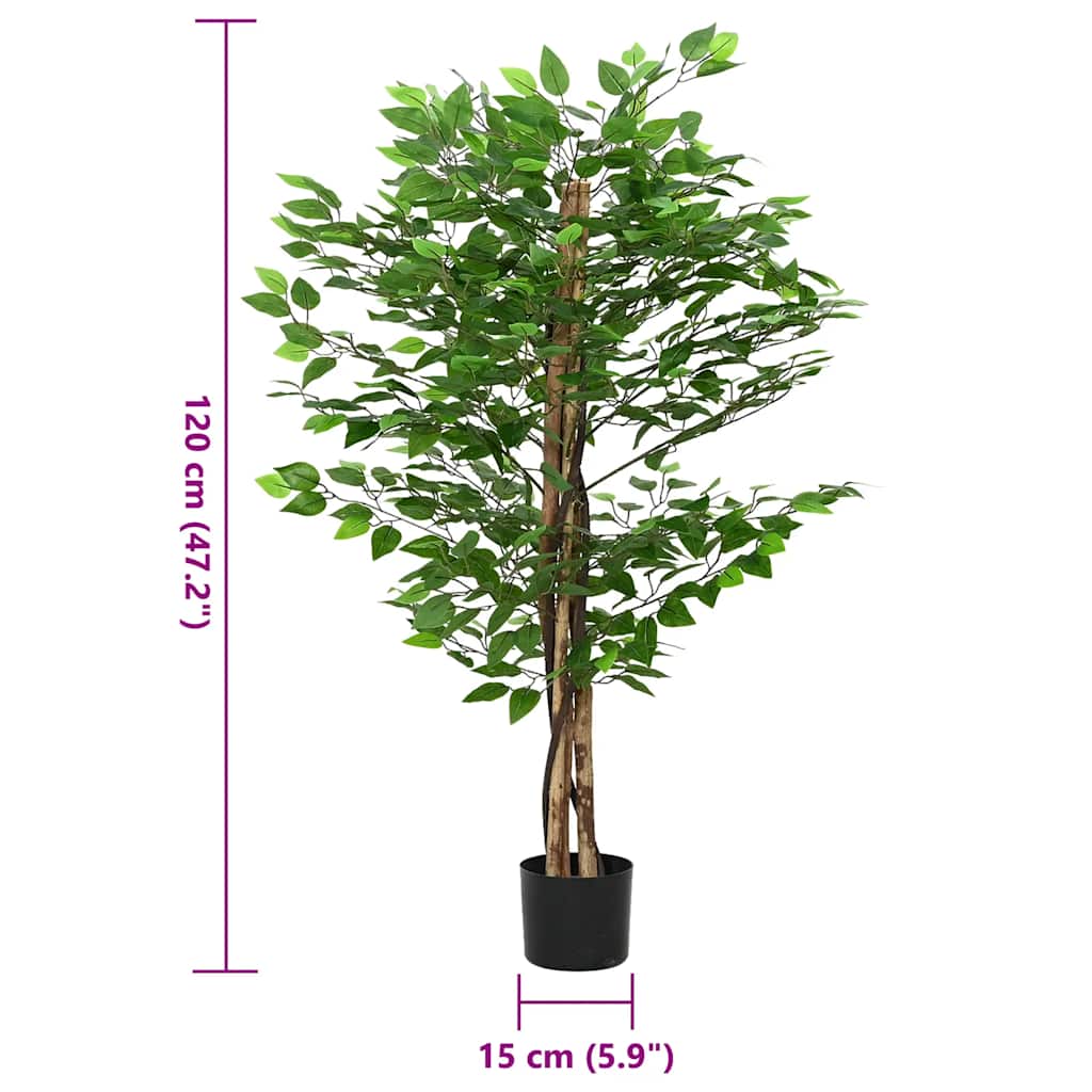 Pianta di Ficus Artificiale 788 Foglie 120 cm Verde | homemem39