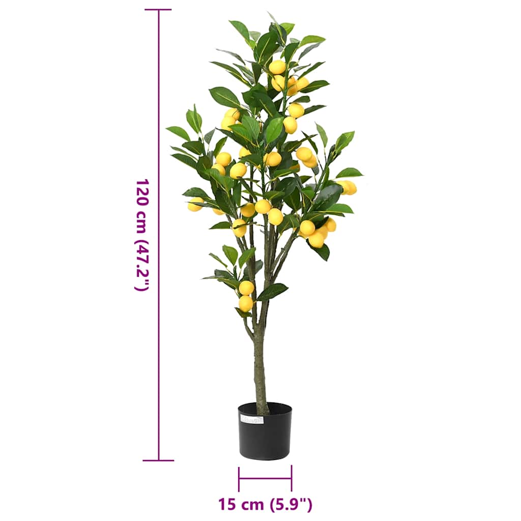 Albero di Limoni Artificiale 136 Foglie 120 cm Verde | homemem39