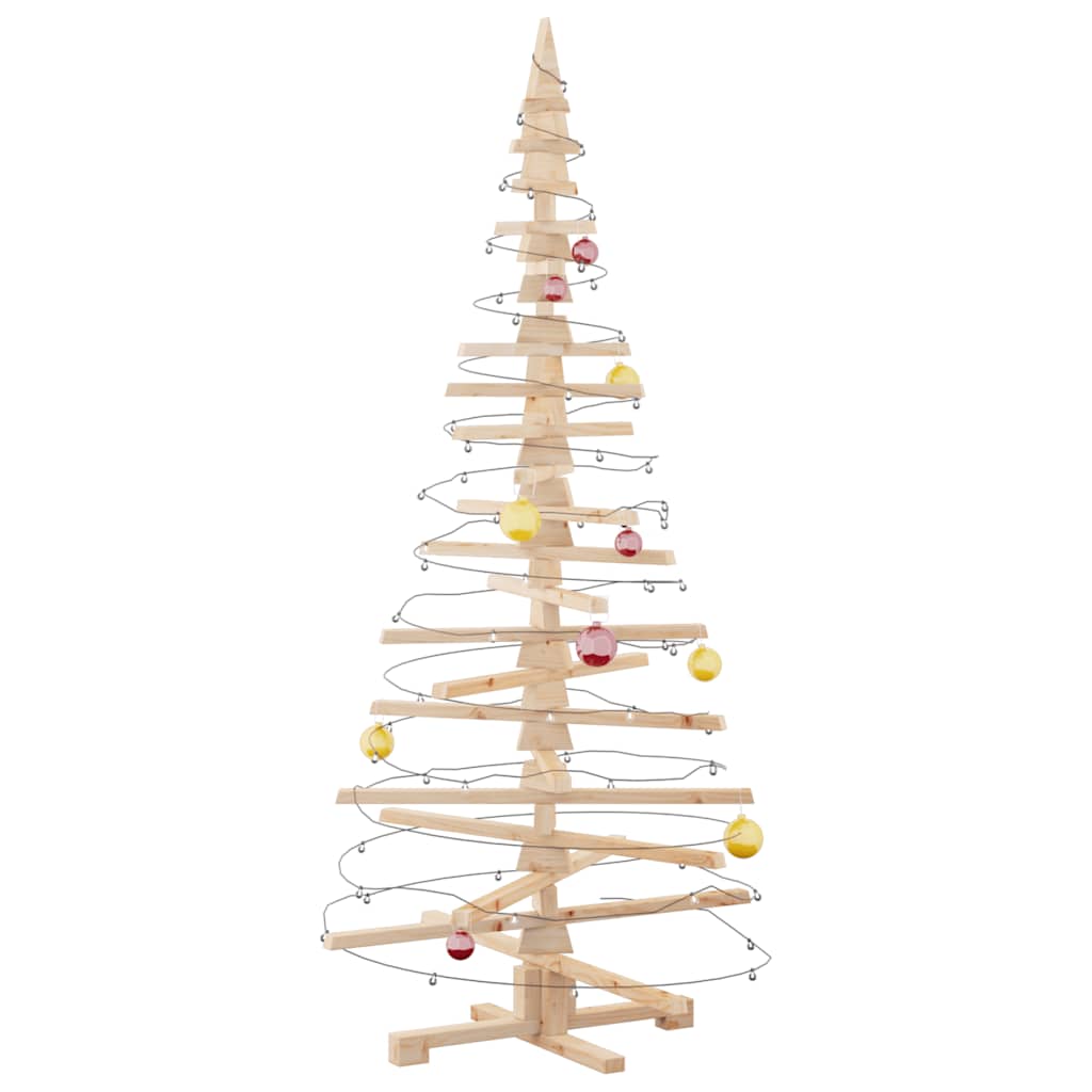 Albero di Natale Decorativo in Legno 180 cm Legno Massello Pino