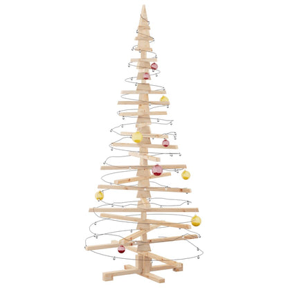 Albero di Natale Decorativo in Legno 180 cm Legno Massello Pino