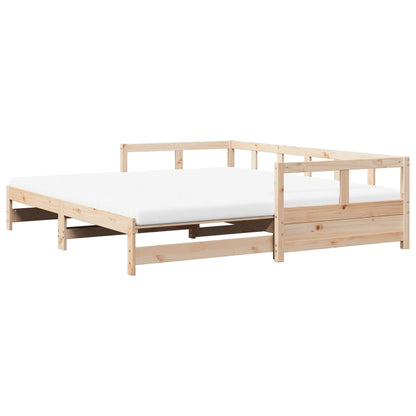 Divano Letto con Rotelle e Materasso 90x190cm Massello Pino - homemem39