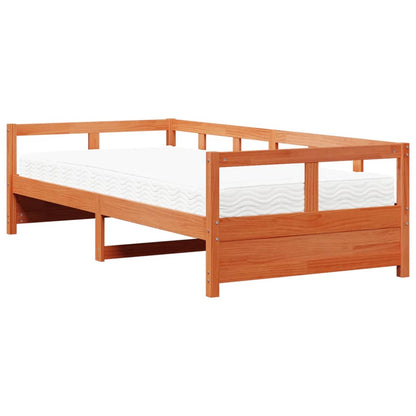 Dormeuse con Materasso Marrone 80x200 cm Legno Massello di Pino | homemem39