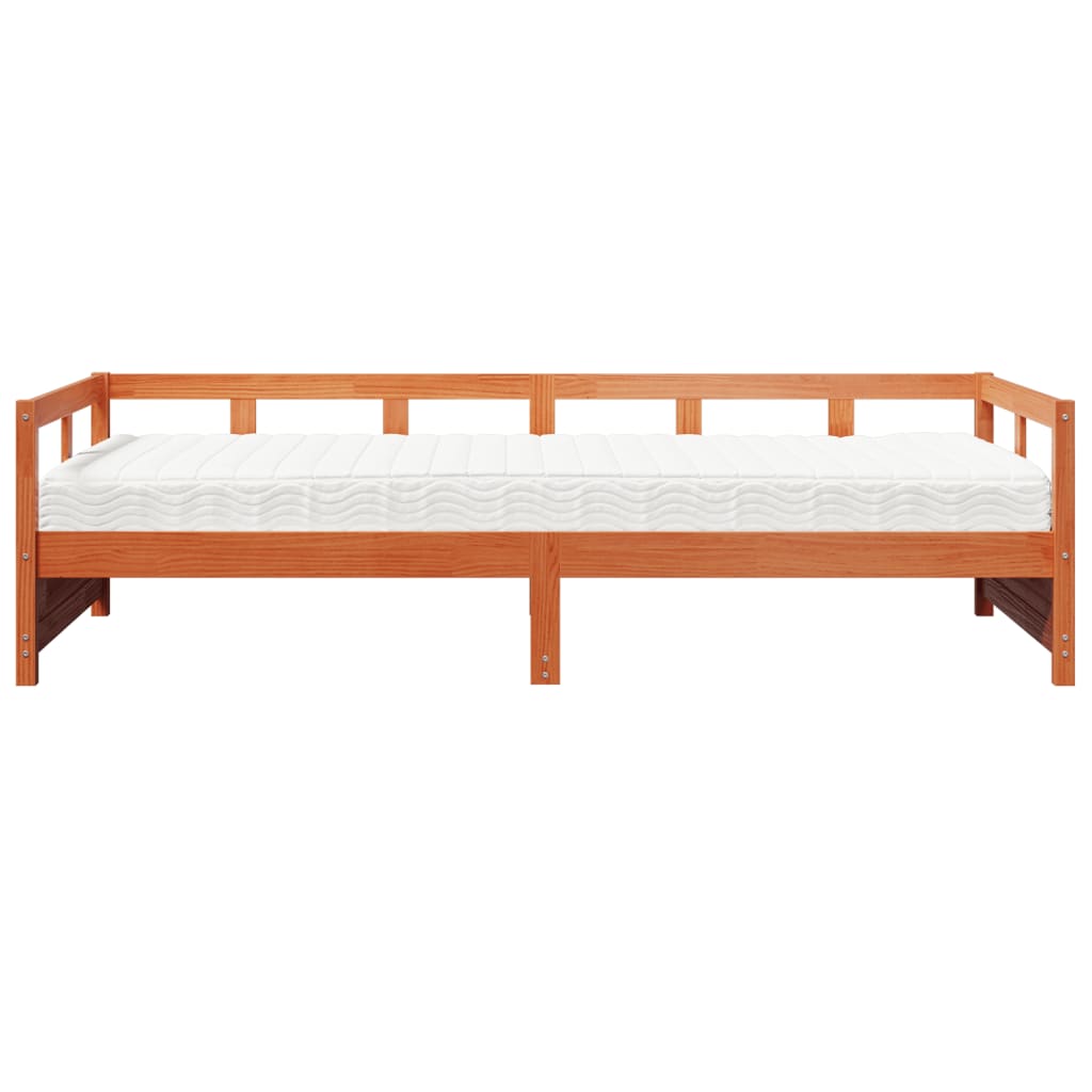 Dormeuse con Materasso Marrone 80x200 cm Legno Massello di Pino | homemem39