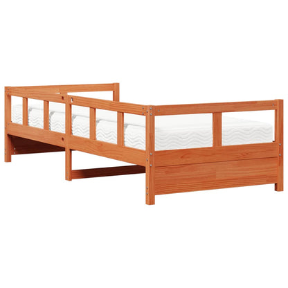 Dormeuse con Materasso Marrone 80x200 cm Legno Massello di Pino | homemem39