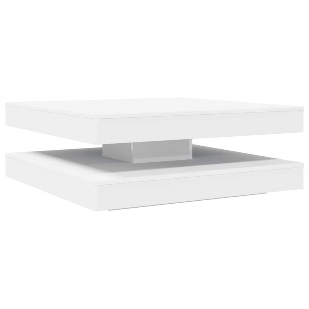 Tavolino da Caffè Girevole a 360 Gradi Bianco 90x90x34,5 cm | homemem39