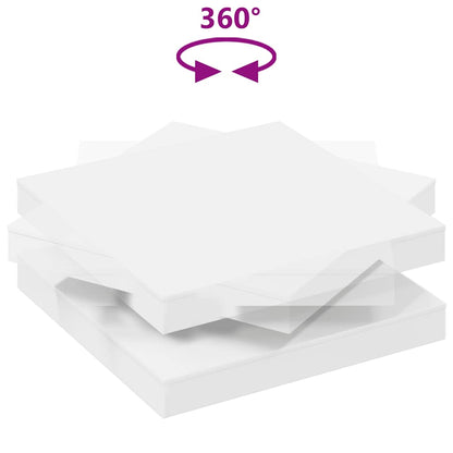 Tavolino da Caffè Girevole a 360 Gradi Bianco 90x90x34,5 cm | homemem39