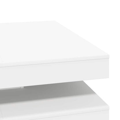 Tavolino da Caffè Girevole a 360 Gradi Bianco 90x90x34,5 cm | homemem39