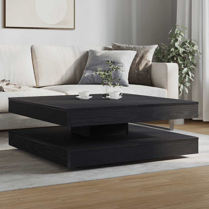 Tavolino da Caffè Girevole a 360 Gradi Nero 90x90x34,5 cm | homemem39