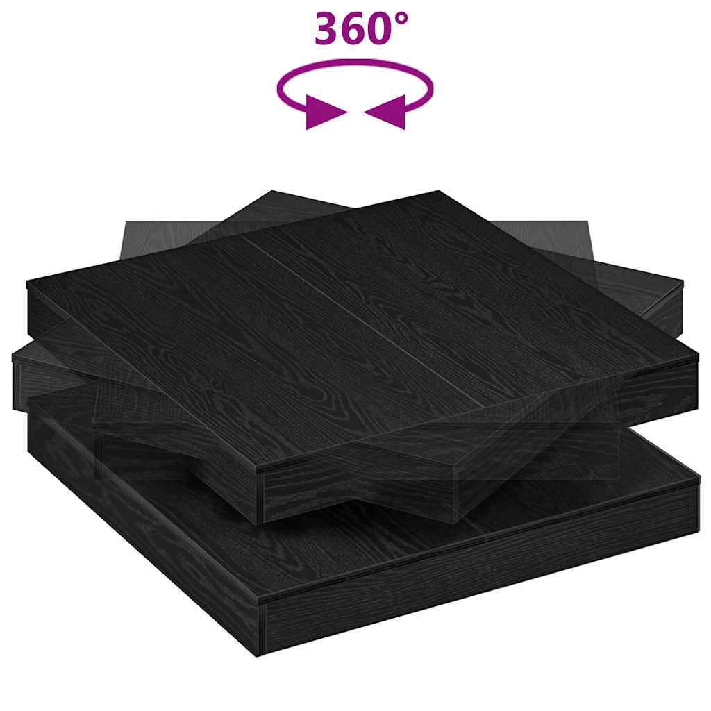 Tavolino da Caffè Girevole a 360 Gradi Nero 90x90x34,5 cm | homemem39