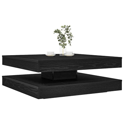 Tavolino da Caffè Girevole a 360 Gradi Nero 90x90x34,5 cm | homemem39