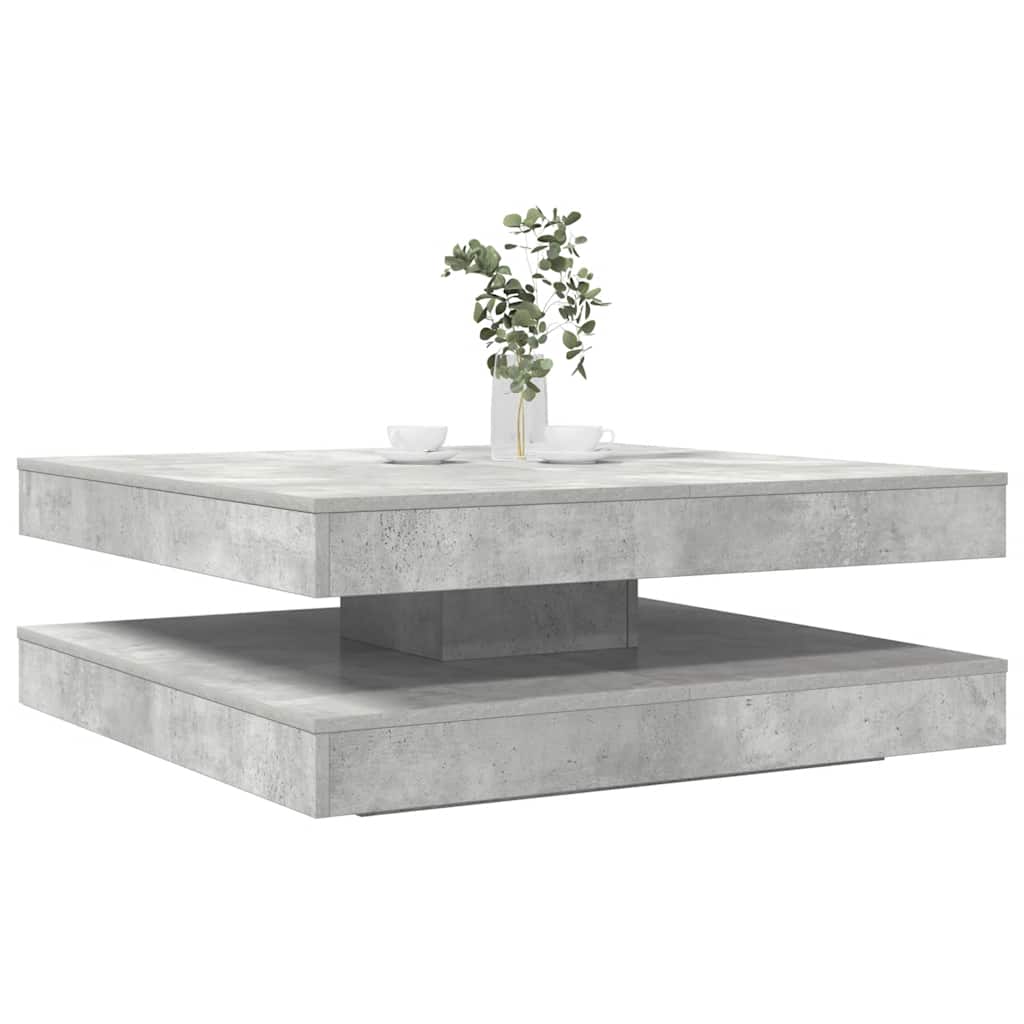 Tavolino da Caffè Girevole a 360 Gradi Grigio 90x90x34,5 cm | homemem39