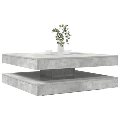 Tavolino da Caffè Girevole a 360 Gradi Grigio 90x90x34,5 cm | homemem39