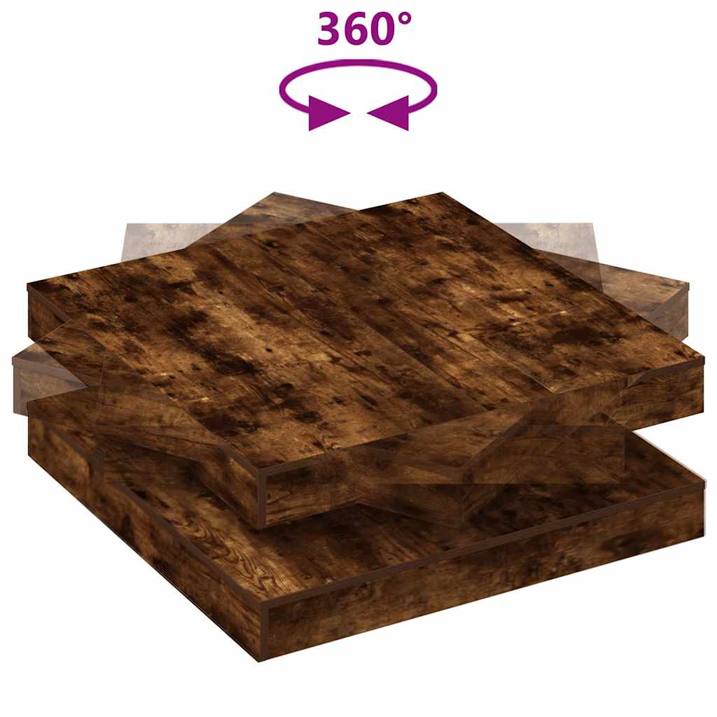 Tavolino da Caffè Girevole a 360 Gradi Rovere 90x90x34,5 cm | homemem39