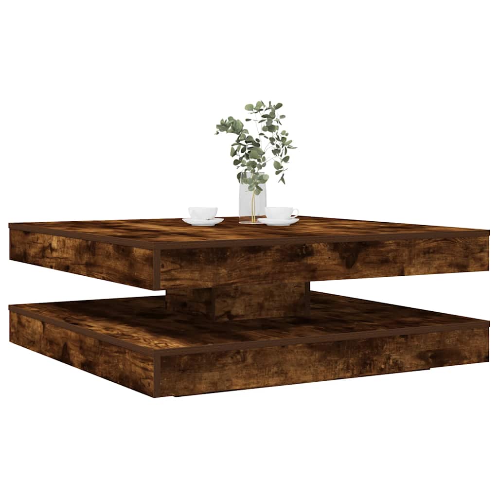 Tavolino da Caffè Girevole a 360 Gradi Rovere 90x90x34,5 cm | homemem39