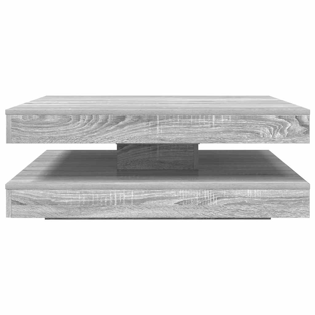 Tavolino da Caffè Girevole a 360 Gradi Grigio 90x90x34,5 cm | homemem39