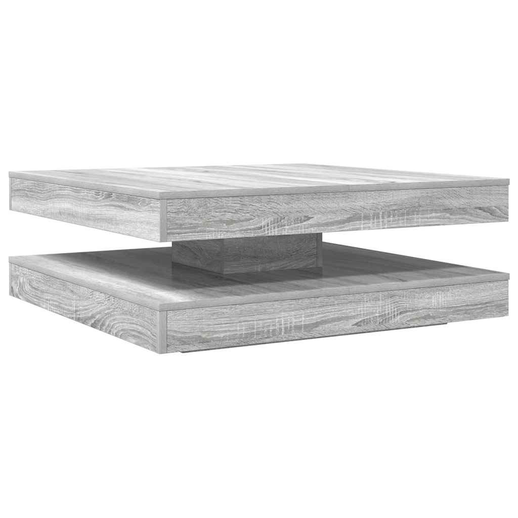 Tavolino da Caffè Girevole a 360 Gradi Grigio 90x90x34,5 cm | homemem39