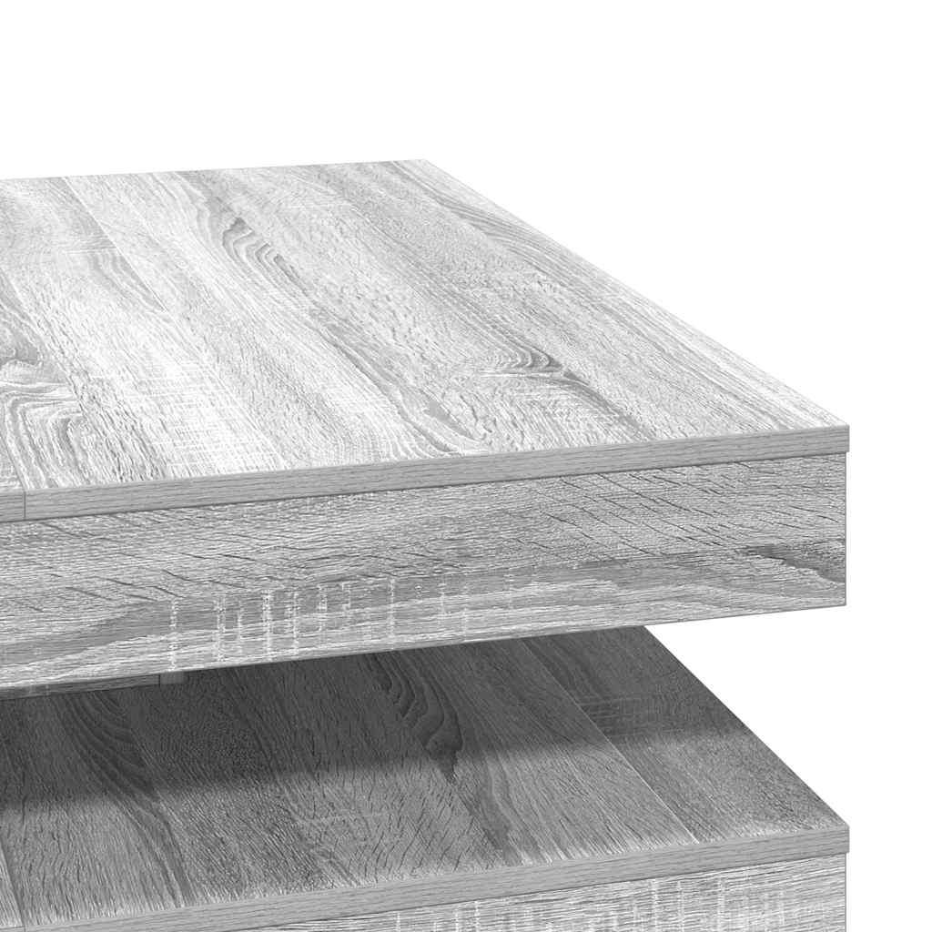 Tavolino da Caffè Girevole a 360 Gradi Grigio 90x90x34,5 cm | homemem39
