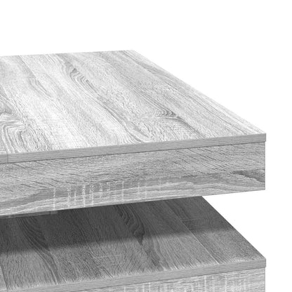 Tavolino da Caffè Girevole a 360 Gradi Grigio 90x90x34,5 cm | homemem39