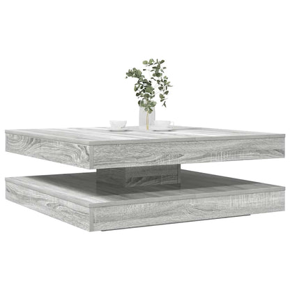 Tavolino da Caffè Girevole a 360 Gradi Grigio 90x90x34,5 cm | homemem39