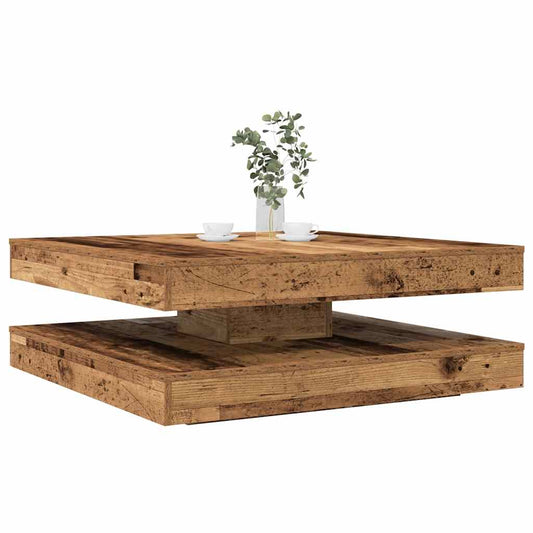 Tavolino da Caffè Girevole a 360 Gradi Antico 90x90x34,5 cm | homemem39
