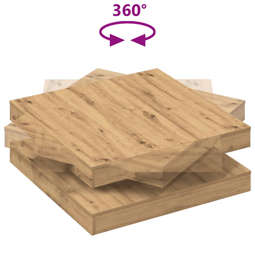 Tavolino da Caffè Girevole a 360 Gradi Artigianale 90x90x34,5cm | homemem39