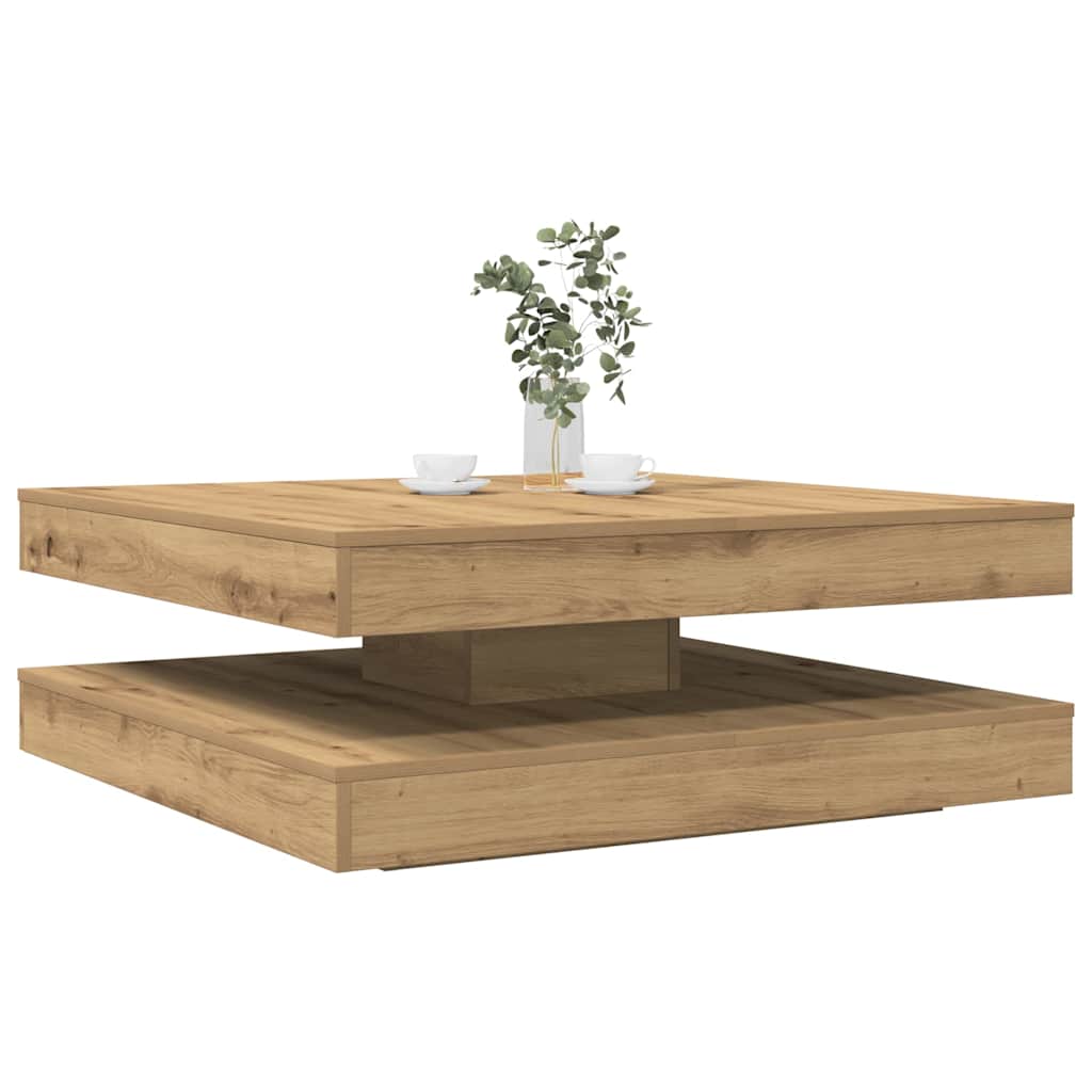 Tavolino da Caffè Girevole a 360 Gradi Artigianale 90x90x34,5cm | homemem39