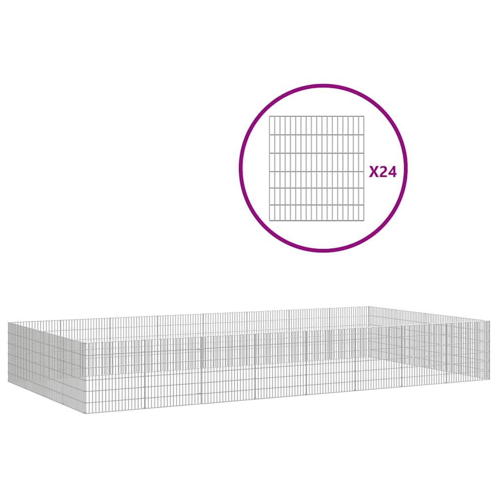 Recinto per Animali Ruspante 24 Pannelli 54x60 cm Ferro Zincato | homemem39