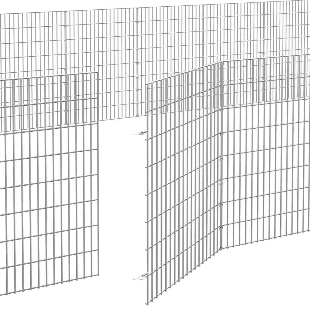 Recinto per Animali Ruspante 48 Pannelli 54x80 cm Ferro Zincato