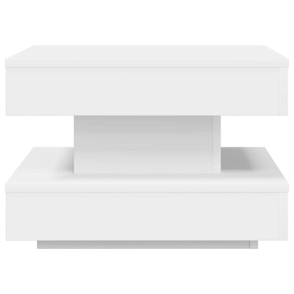 Tavolino da Caffè Girevole a 360 Gradi Bianco 50x50x34,5 cm | homemem39