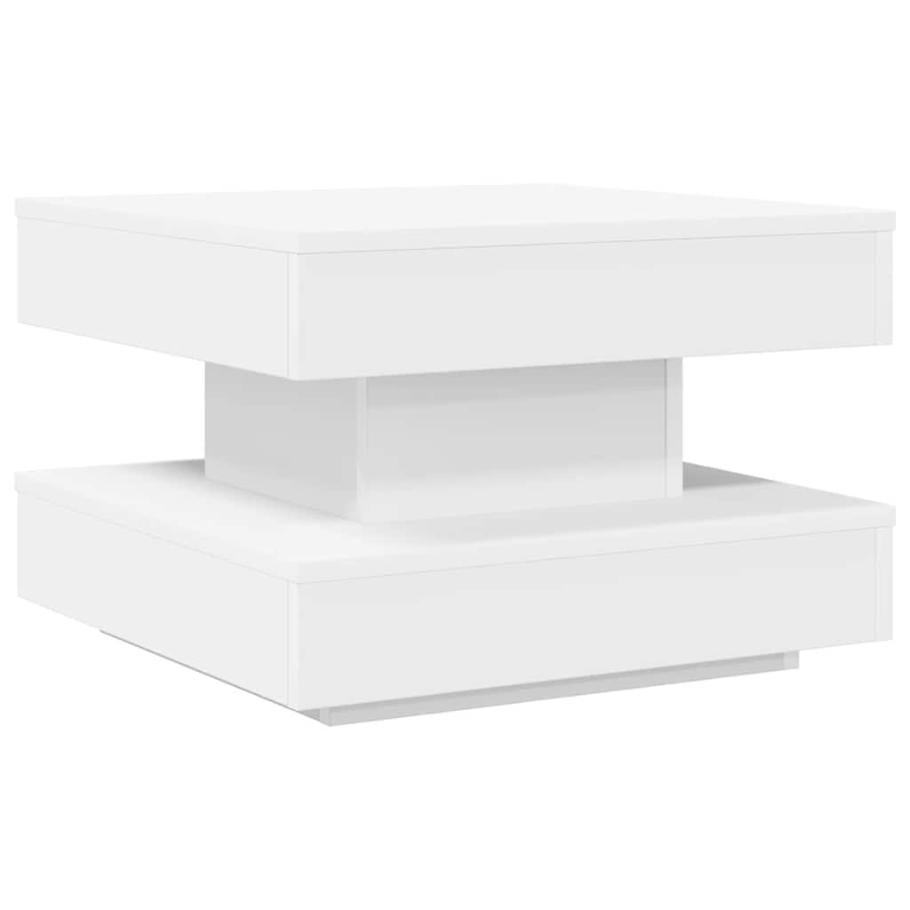 Tavolino da Caffè Girevole a 360 Gradi Bianco 50x50x34,5 cm | homemem39