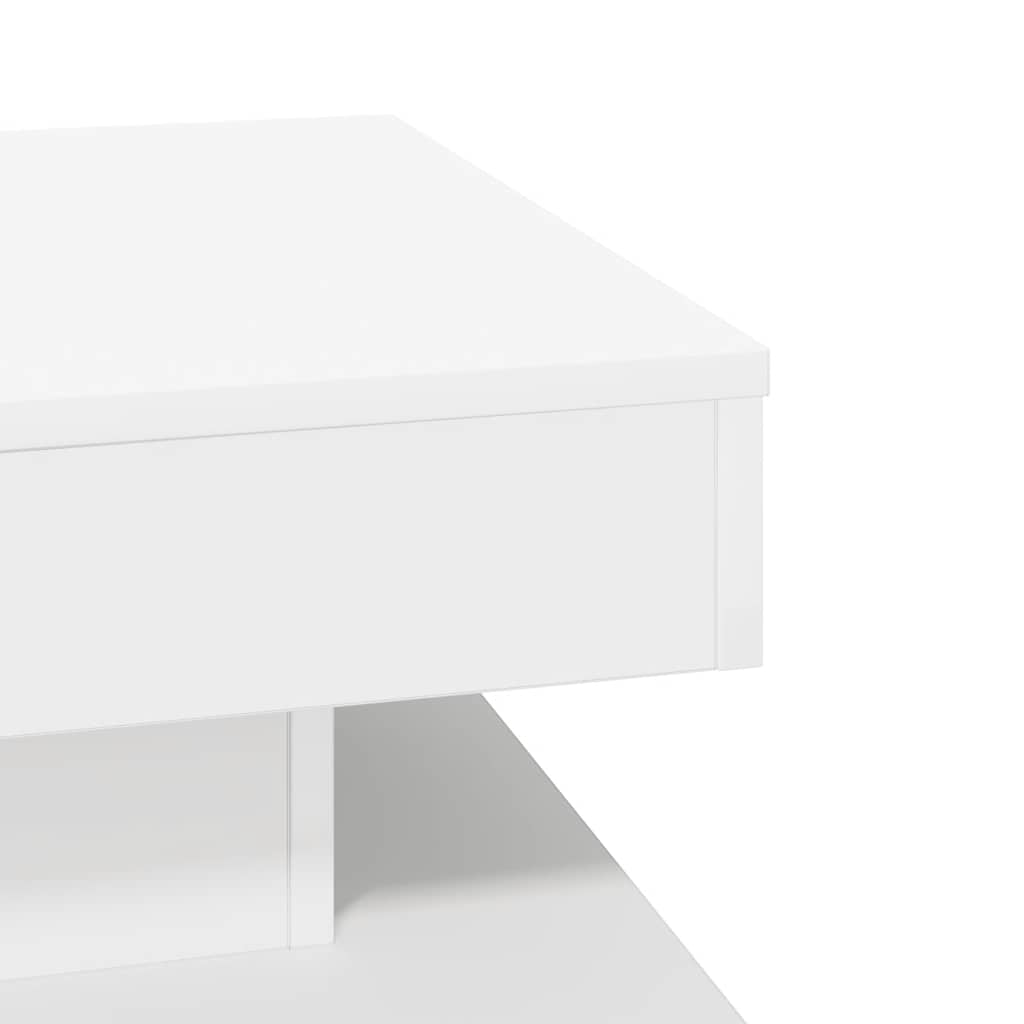 Tavolino da Caffè Girevole a 360 Gradi Bianco 50x50x34,5 cm | homemem39