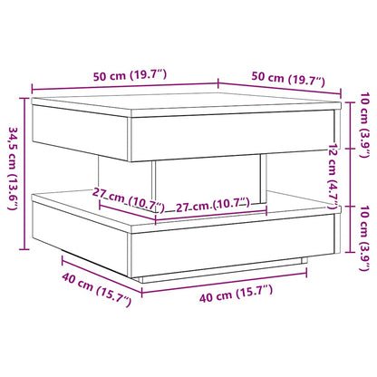 Tavolino da Caffè Girevole a 360 Gradi Bianco 50x50x34,5 cm | homemem39