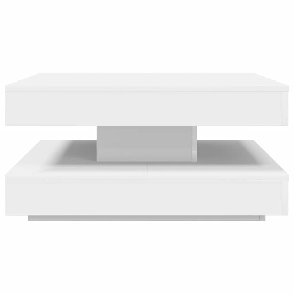Tavolino da Caffè Girevole a 360 Gradi Bianco 70x70x34,5 cm | homemem39