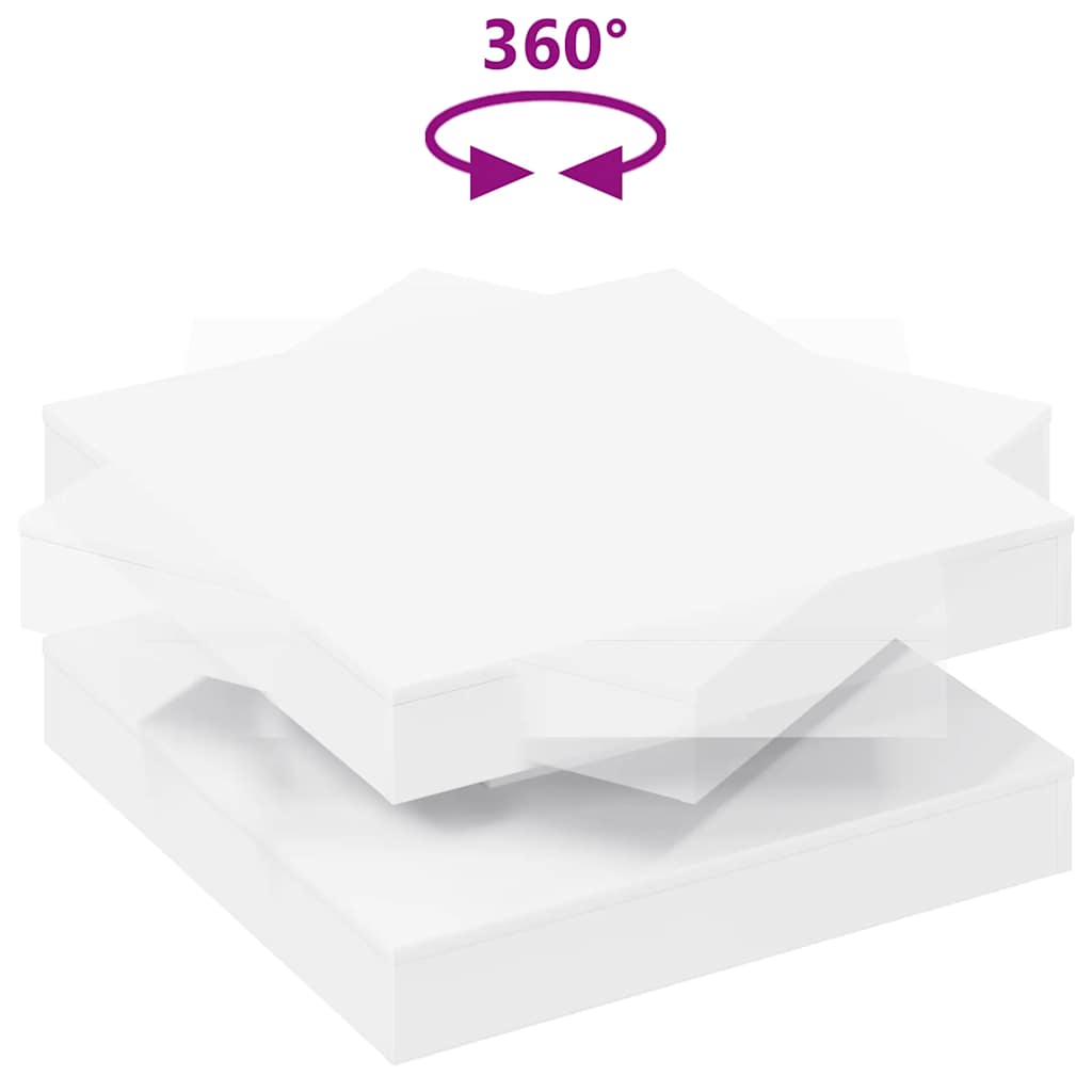 Tavolino da Caffè Girevole a 360 Gradi Bianco 70x70x34,5 cm | homemem39