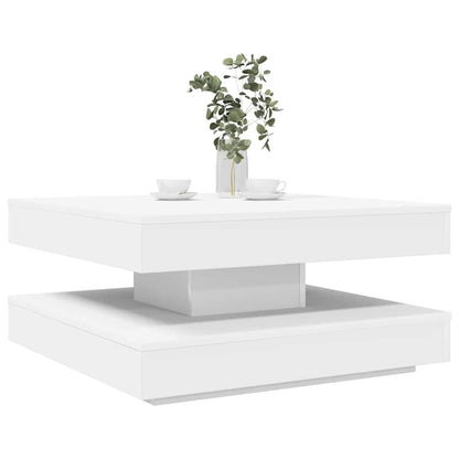 Tavolino da Caffè Girevole a 360 Gradi Bianco 70x70x34,5 cm | homemem39