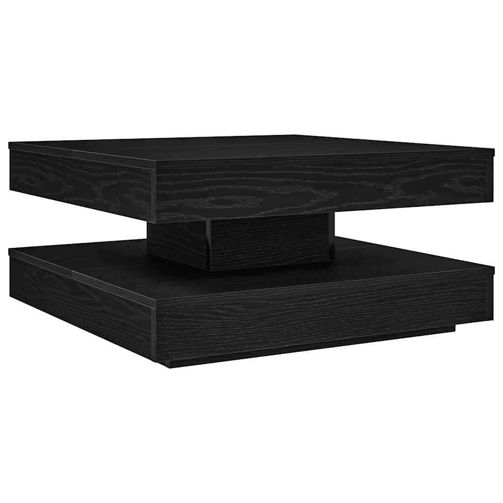 Tavolino da Caffè Girevole a 360 Gradi Nero 70x70x34,5 cm | homemem39