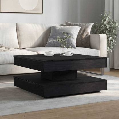 Tavolino da Caffè Girevole a 360 Gradi Nero 70x70x34,5 cm | homemem39