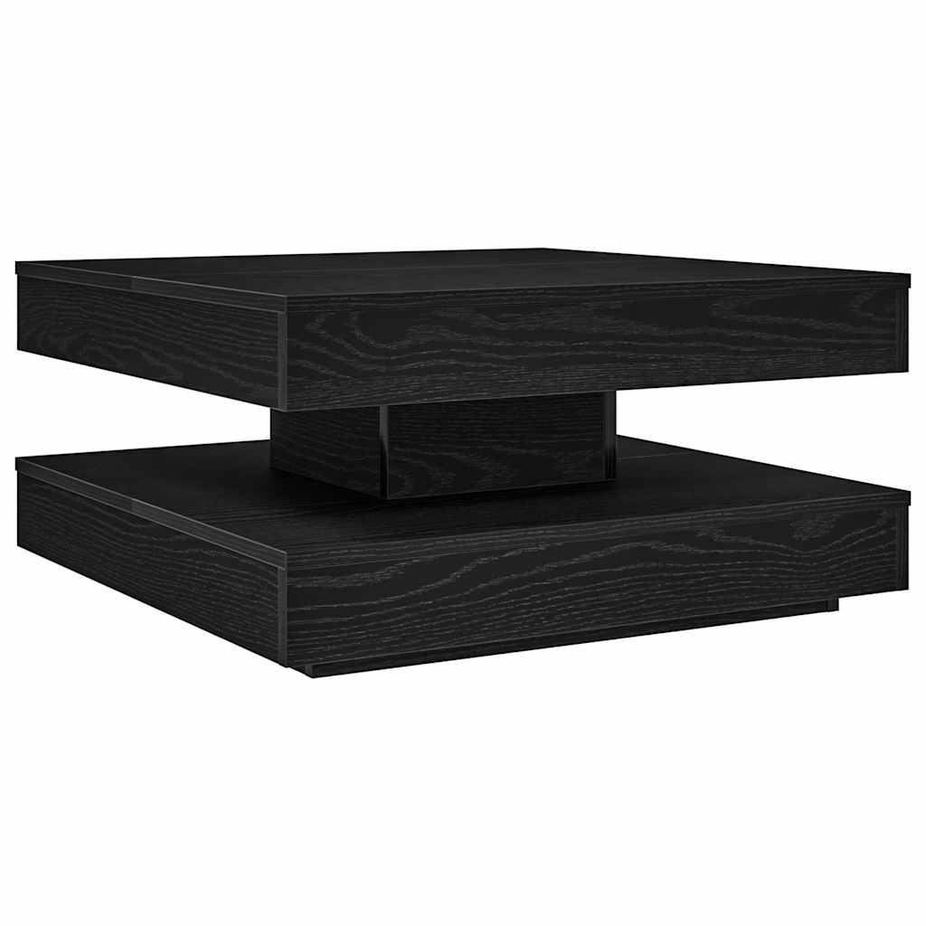 Tavolino da Caffè Girevole a 360 Gradi Nero 70x70x34,5 cm | homemem39