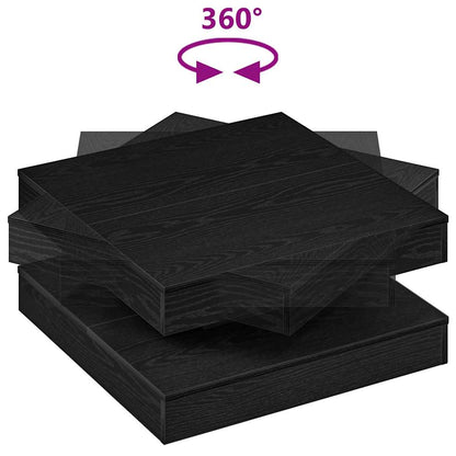 Tavolino da Caffè Girevole a 360 Gradi Nero 70x70x34,5 cm | homemem39