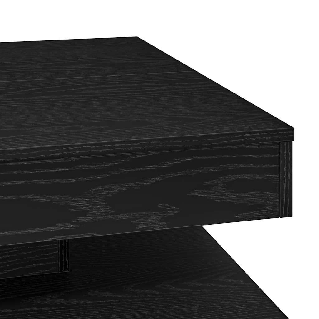 Tavolino da Caffè Girevole a 360 Gradi Nero 70x70x34,5 cm | homemem39