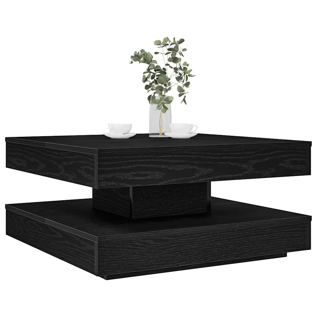Tavolino da Caffè Girevole a 360 Gradi Nero 70x70x34,5 cm | homemem39