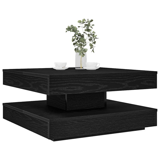 Tavolino da Caffè Girevole a 360 Gradi Nero 70x70x34,5 cm | homemem39