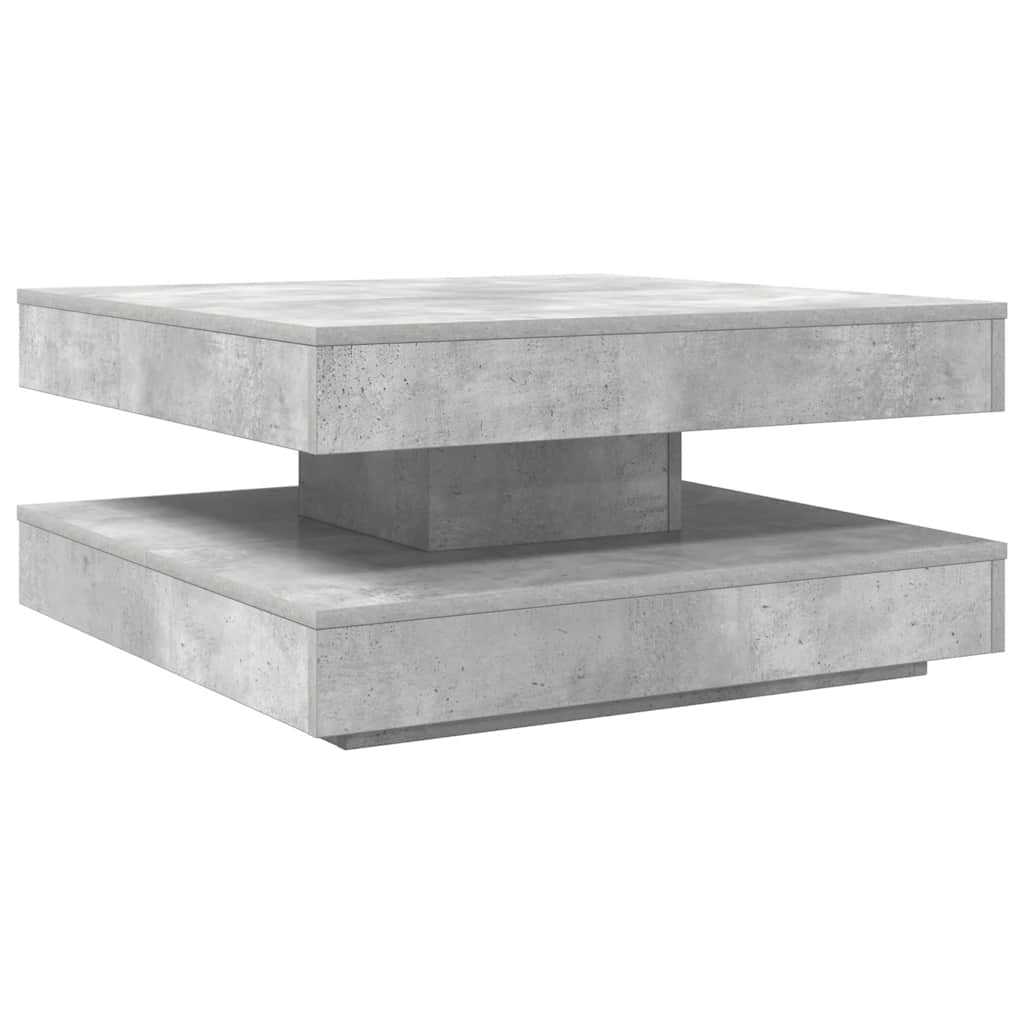 Tavolino da Caffè Girevole a 360 Gradi Grigio 70x70x34,5 cm | homemem39