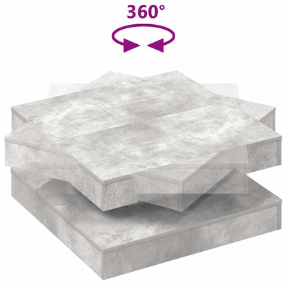 Tavolino da Caffè Girevole a 360 Gradi Grigio 70x70x34,5 cm | homemem39