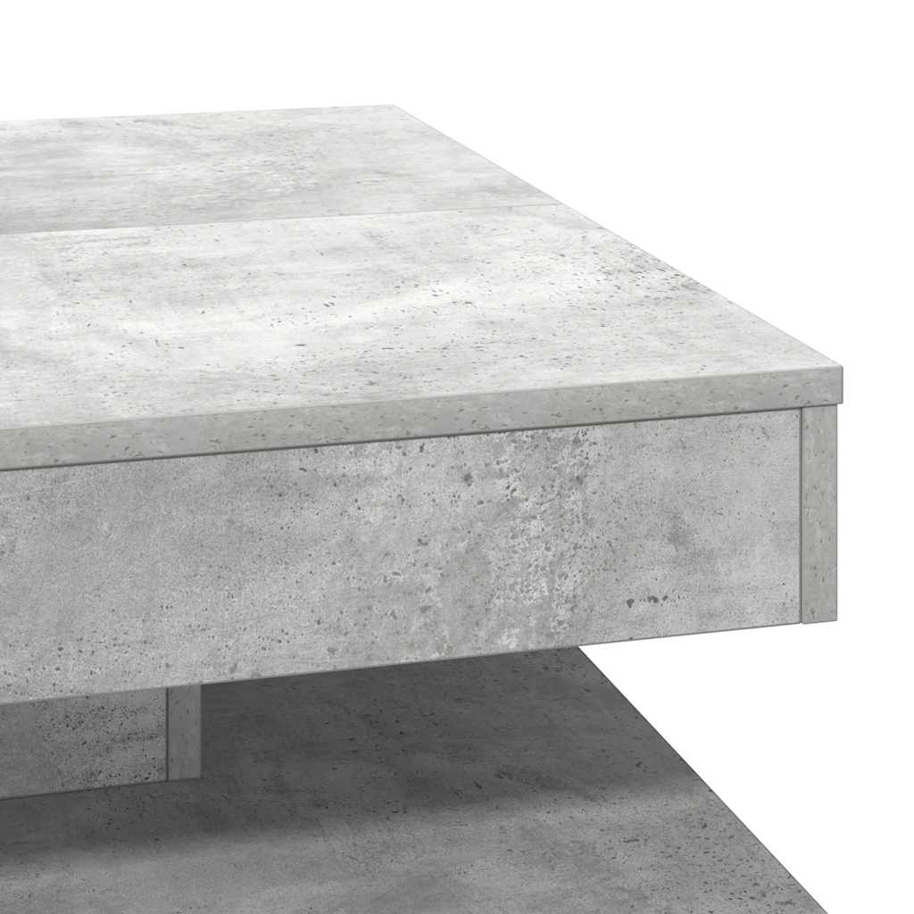 Tavolino da Caffè Girevole a 360 Gradi Grigio 70x70x34,5 cm | homemem39