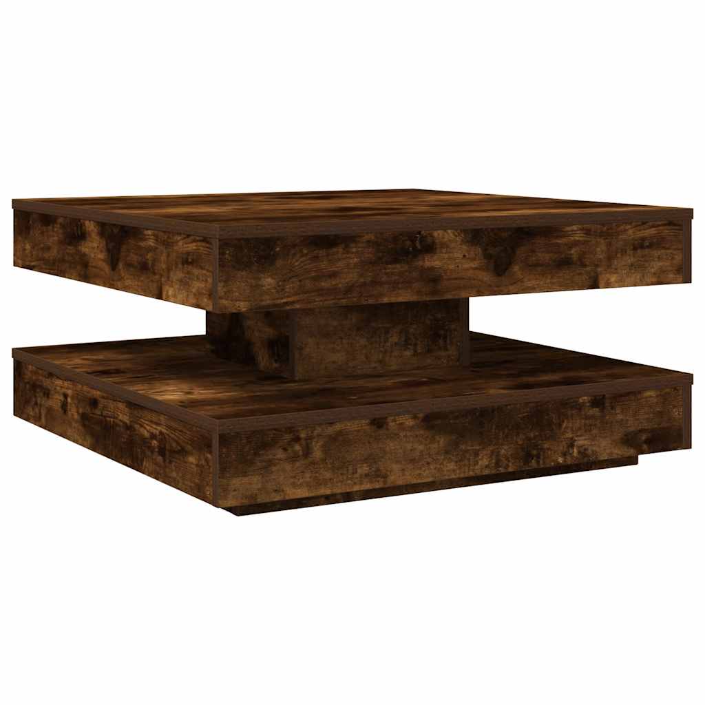 Tavolino da Caffè Girevole a 360 Gradi Rovere 70x70x34,5 cm | homemem39