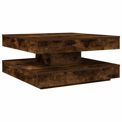 Tavolino da Caffè Girevole a 360 Gradi Rovere 70x70x34,5 cm | homemem39