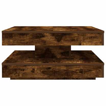 Tavolino da Caffè Girevole a 360 Gradi Rovere 70x70x34,5 cm | homemem39