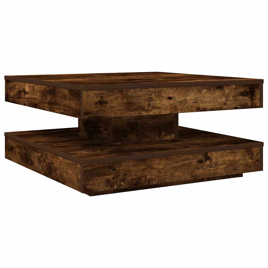 Tavolino da Caffè Girevole a 360 Gradi Rovere 70x70x34,5 cm | homemem39